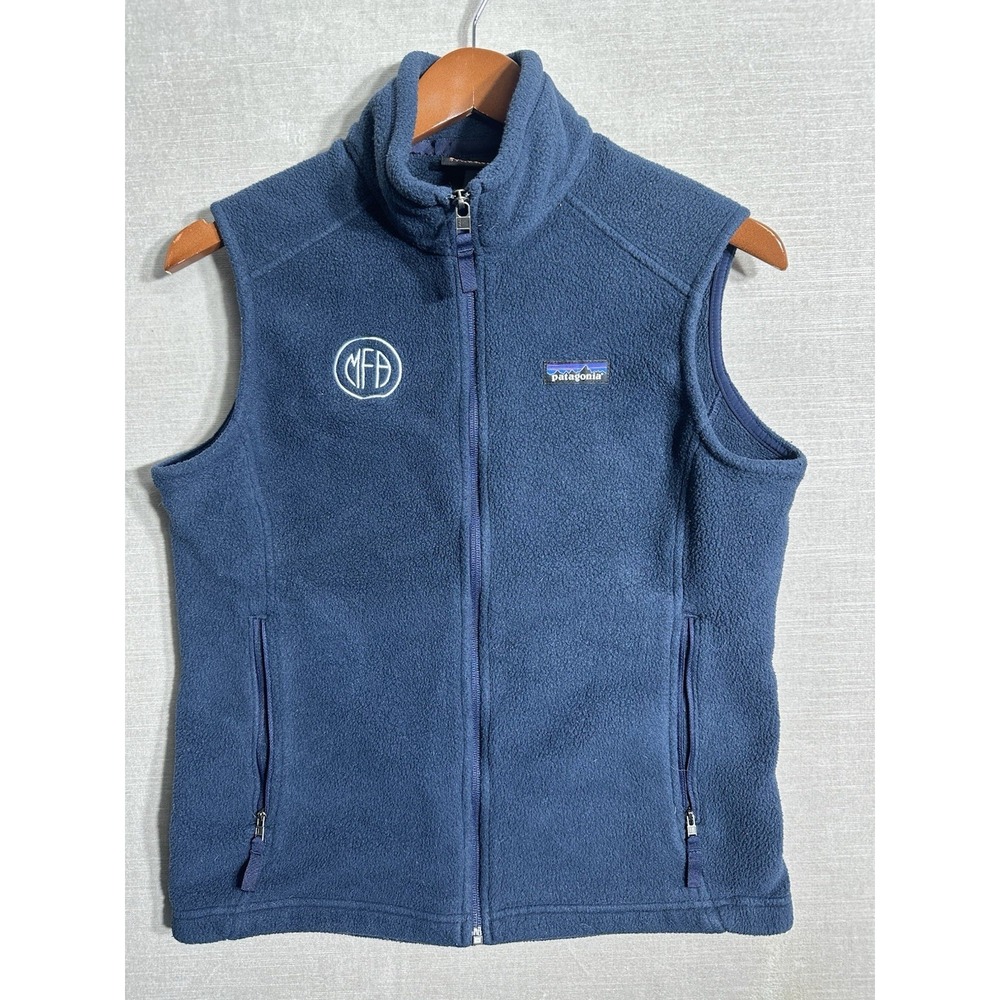 Patagonia Synchilla Fleece Vest Womens Medium Navy Blue Full Zip Up Sweater